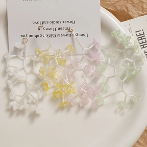 Handmade Glass Flower Beads Small Bellflower Pendant For DIY Earring Jewelry Making Floral Branch Charms Accessory Niche Design