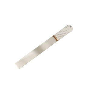 Minimalist long acrylic photography prop with silver finish and newspaper style print