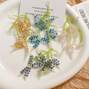 Handmade Woven Crystal Glass Flower Cluster Charms Lily Of The Valley Pendants For DIY Earring Jewelry Making Accessories