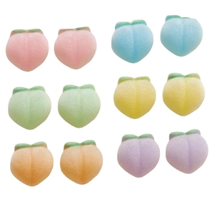 12-piece colorful plush peach resin charms for DIY jewelry and hair accessory making