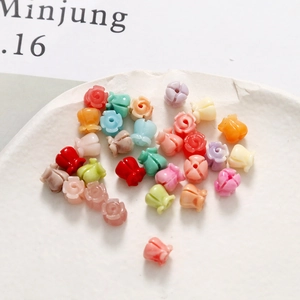 Süße Mini Maiglöckchen Blume DIY Schmuck Zubehör Muschelpulver Glasierte Blume Charms Für Armband Ohrring Basteln