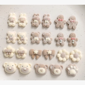 Toppe in resina DIY a forma di orsetto e fiori per accessori capelli e cover cellulari
