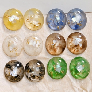 Vervaagd Patroon Ronde Hars DIY Accessoire Met Bladgoud En Kunstparel Voor Sieraden Haarspelden Telefoonhoesje Decoratie