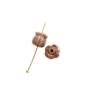 Rosa marmorierte Rosenblüten-Perlen mit goldenem Stift für DIY-Schmuck und Bastelarbeiten