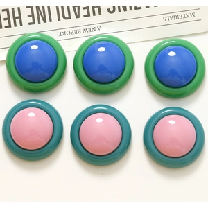 French Vintage Resin Round Geometric Cabochons DIY Earrings Hair Accessories Jewelry Making Craft Components Material Wholesale