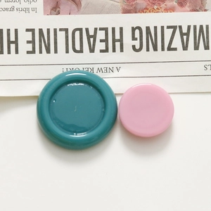 Teal and pink circular candy-colored resin beads for DIY earring and hair accessories
