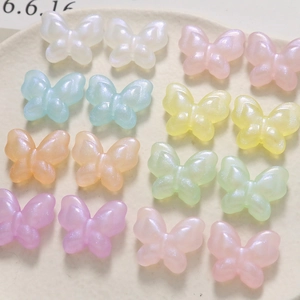 Colorful glitter butterfly acrylic beads for DIY jewelry and handmade earrings