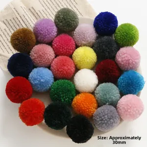 Mixed color 30mm plush pom-poms for DIY jewelry, hair accessories and craft making