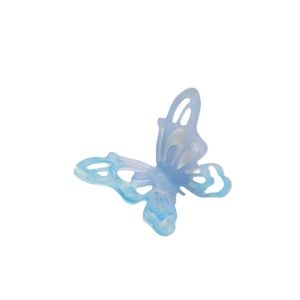 Elegant 3D hollow butterfly acetate accessory in blue purple gradient with glitter