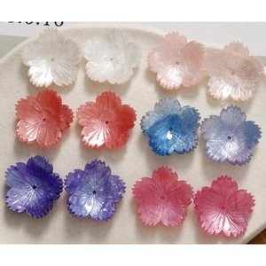 Starry sand flower acrylic pendants for DIY jewelry making in five assorted colors