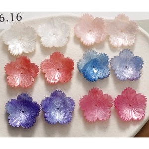 Glittery acetate cherry blossom charms in multi-colors for DIY jewelry making set