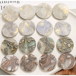 DIY Jewelry Making Acrylic Round Beads Marble Artistic Pattern Charms For Earring Hair Accessories Phone Case Decoration