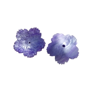 Starry sky purple flower acrylic pendant bead with glitter and gradient pattern for DIY