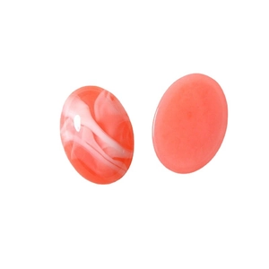 Cabochons ovales en résine orange corail poli avec texture marbrée pour bijoux DIY
