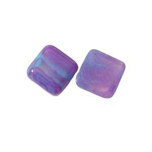 16mm square purple and blue marble resin charms with gold dust for DIY jewelry