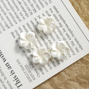 Pearlescent white 11mm orchid flower nail art charms for DIY sweet manicure decoration