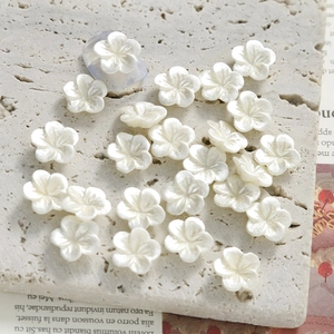 Artificial Pearl White Orchid Flower Nail Art Decoration DIY Handcraft Faux Artificial Pearl Floral Accessories For Jewelry Making Girls Women