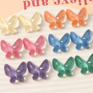 DIY butterfly resin charms in six colors with glitter finish for jewelry making
