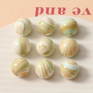 Neuf perles géométriques en résine avec spirales colorées pour bijoux DIY créatifs