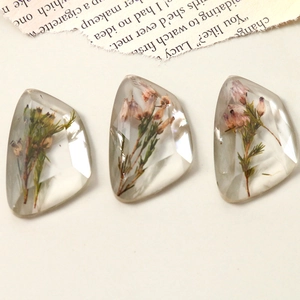 Retro Transparent Faceted Dried Flower Resin Patch Natural Narcissus Cabochon For DIY Earring Phone Case Jewelry Accessories