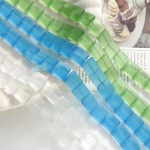 Perle di vetro smerigliato traslucido da 12 mm per gioielli fai da te e fermagli