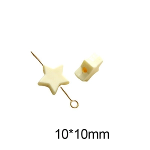 Detailed 10x10mm cream-colored star acrylic beads for DIY jewelry and hair accessories