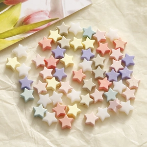 10mm Cute Cream Star Shaped Acrylic Beads With Hole Macaron Color DIY Jewelry Making Accessories For Earrings Hairpins Phone Case Material