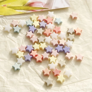 10mm colorful macaron acrylic star beads with holes for DIY jewelry and crafts making