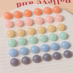 Colorful 14mm round jelly resin cabochons for DIY jewelry and hair accessories craft