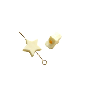 Minimalist 10mm cream star acrylic beads for DIY jewelry and hair accessories