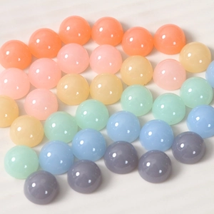 Colorful 14mm resin jelly half-round cabochons for DIY jewelry and hair accessories