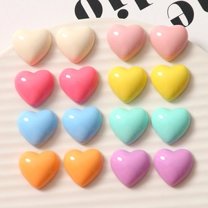 Heart Shaped DIY Resin Charms Glossy Flatback Pendants For Jewelry Making Hair Clips Phone Case Decor Colorful Crafting