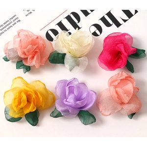 Handmade Gauze Flower Petals DIY Jewelry Accessories For Hair Clips Earrings Phone Case Decor Sweet Mesh Simulation Floral