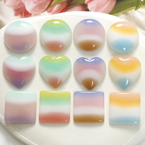 Ρητινούχα Cabochons με Διαβάθμιση Χρώματος Καραμέλας Καρδιά Τετράγωνο Στρογγυλό για DIY Κοσμήματα Διακόσμηση Μαλλιών