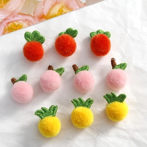 Handgefertigte Plüschfrüchte wie Pfirsich Ananas und Orange für DIY-Haarschmuck Zubehör