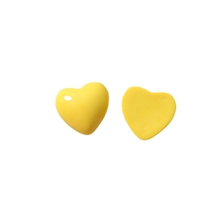 Vibrant yellow heart-shaped resin charms with glossy mirror finish for DIY jewelry