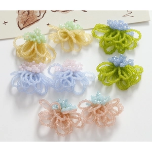 Handmade Woven Glass Beads Flower DIY Jewelry Making Material For Earrings Hairpin Artistic Sweet Floral Craft Accessory