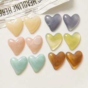 Pendentifs cœur en résine DIY aux couleurs d'encre pour bijoux et étuis de téléphone
