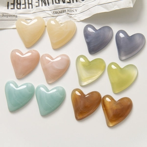 Breloques cœur en résine avec texture marbrée pour bijoux DIY et accessoires cheveux