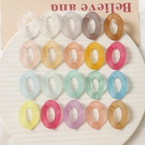 Anneaux de connexion ovales en acrylique mat aux couleurs macaron pour bijoux DIY