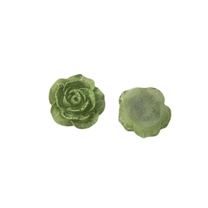 Vintage green rose acrylic resin flower with crackle paint effect for DIY jewelry crafts