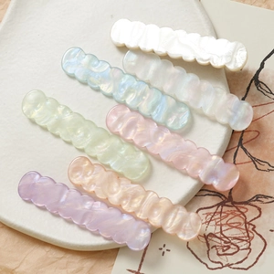 Set di 6 fermagli per capelli ondulati in acrilico con finitura madreperla lucida