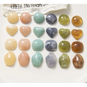 Accessoires de Bijoux en Résine à Motif de Marbre Vintage Breloques DIY Coeur Rond Carré pour Boucles d'Oreilles