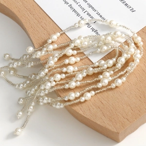 Elegante Franse meerdraads witte parelketting en glazen kralenketting voor DIY sieraden