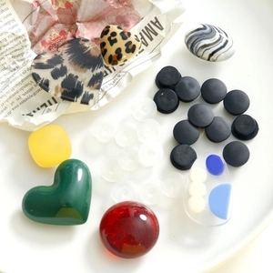 DIY colorful acrylic charms set for summer clogs including leopard heart and geometric shapes