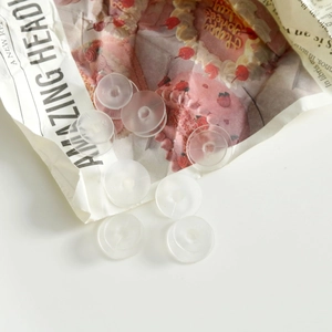 Translucent white round acrylic shoe charm buttons for DIY handicraft and accessories