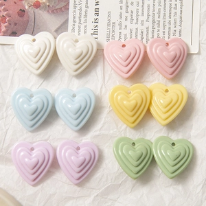 Pendentifs cœurs multicouches en acrylique pour boucles d'oreilles DIY aux tons macarons