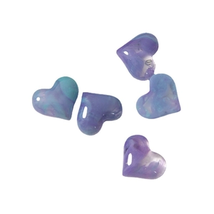 Mixed marble purple and blue heart resin charms with holes for DIY jewelry making