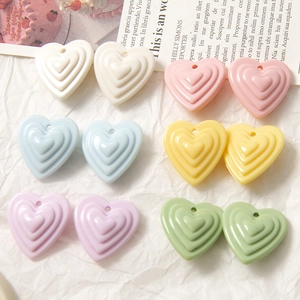 Pendentif en Forme de Cœur en Acrylique Multicouche Style Crème Coréen Ins Accessoires de Bijoux DIY Trou pour Boucles d'Oreilles