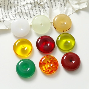 20mm colorful jade-like resin charms in donut shape for DIY jewelry making and crafts